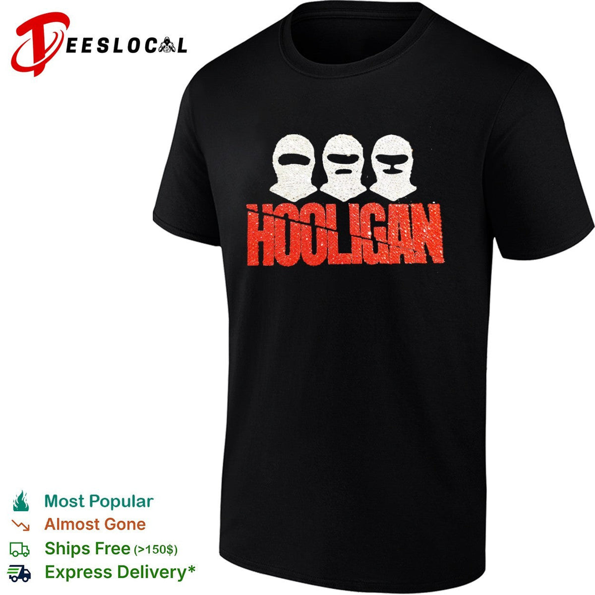 Hooligan Rhinestone shirt Unisex
