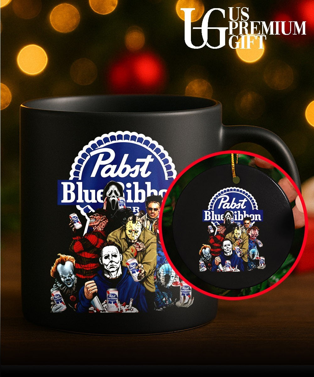 Horror characters Pabst Blue Ribbon Halloween shirt Unisex