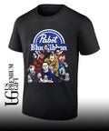Horror characters Pabst Blue Ribbon Halloween shirt Unisex