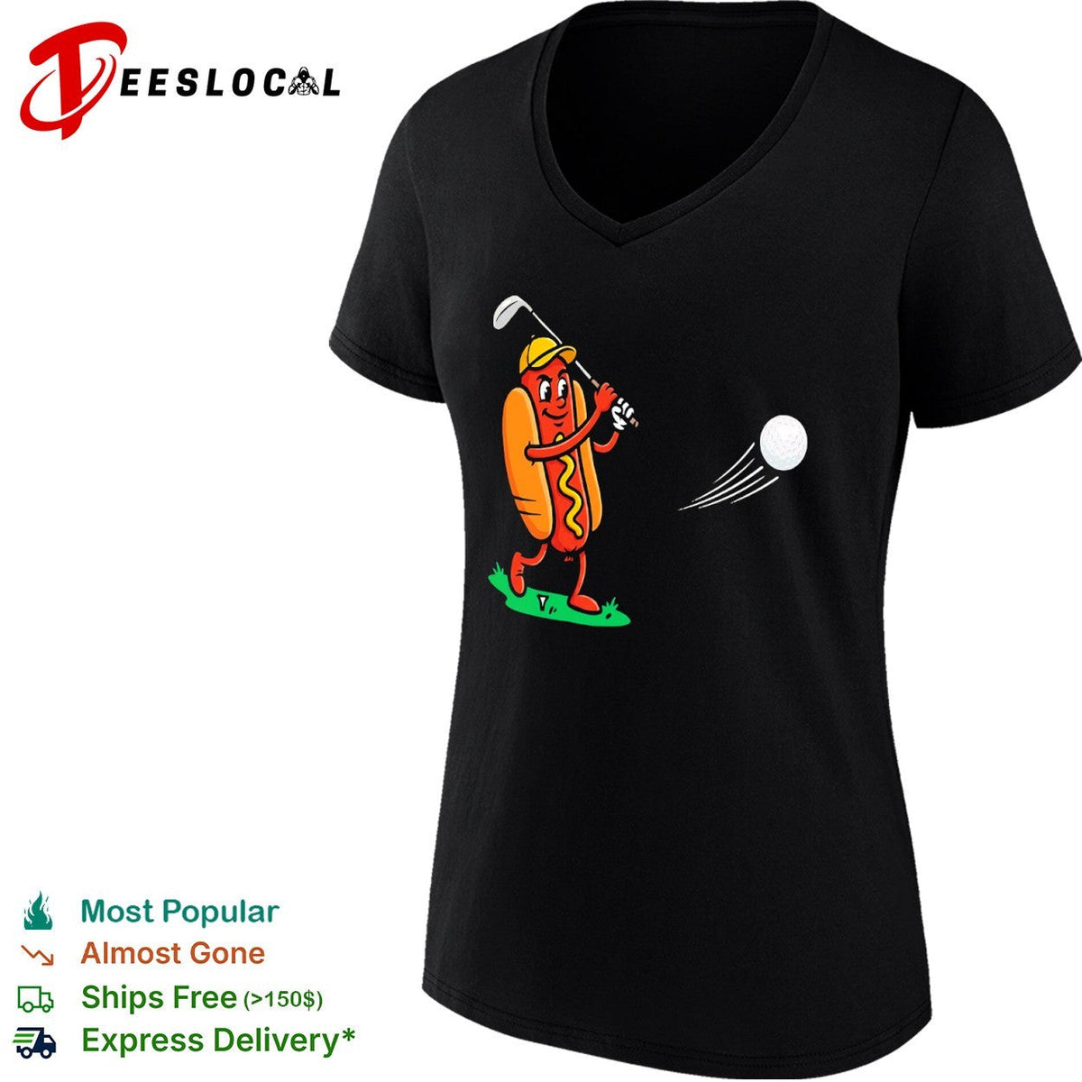 Dog Golf Player Cartoon Sports shirt Unisex