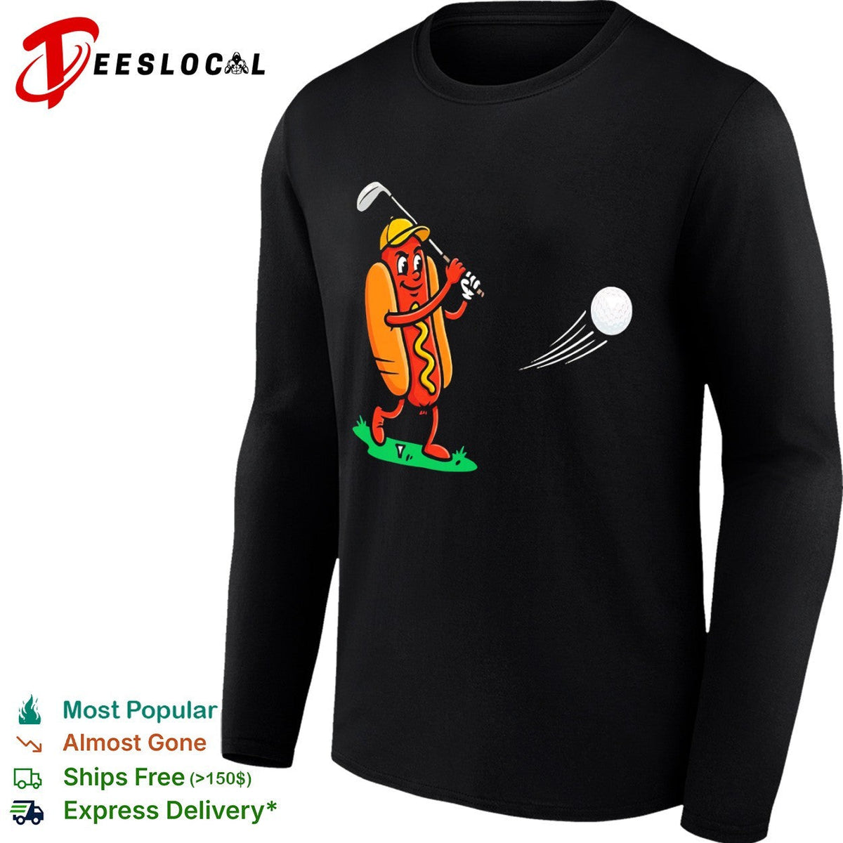 Dog Golf Player Cartoon Sports shirt Unisex