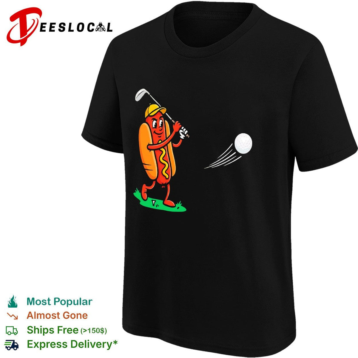 Dog Golf Player Cartoon Sports shirt Unisex