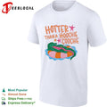 Hotter than a hoochie coochie alligator floating on a pool float summer shirt Unisex