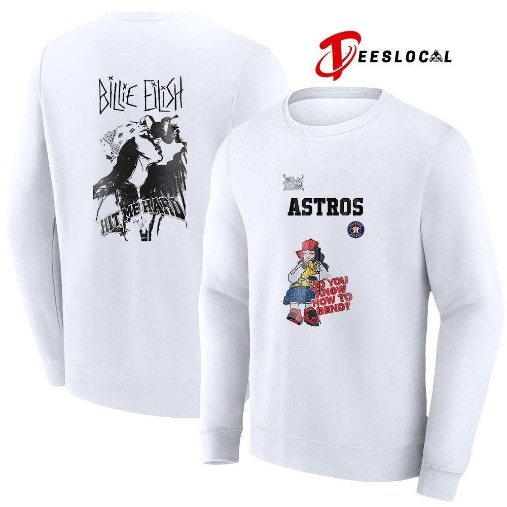 Houston Astros x Billie Eilish Hit Me Hard do you know how to bend graphic shirt Unisex