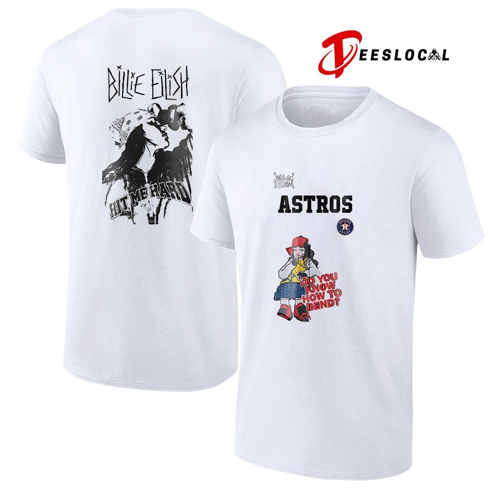 Houston Astros x Billie Eilish Hit Me Hard do you know how to bend graphic shirt Unisex