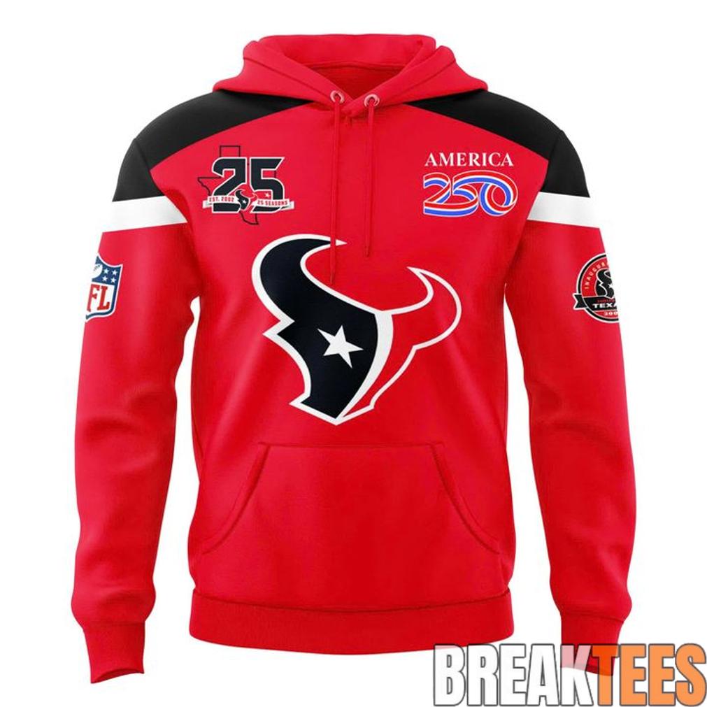 Houston Texans 25 Seasons x America 250 Red Two-Sided Graphic Unisex