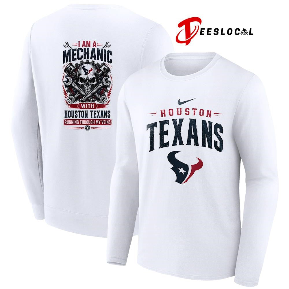 Houston Texans I am a mechanic running through my veins skeleton shirt Unisex
