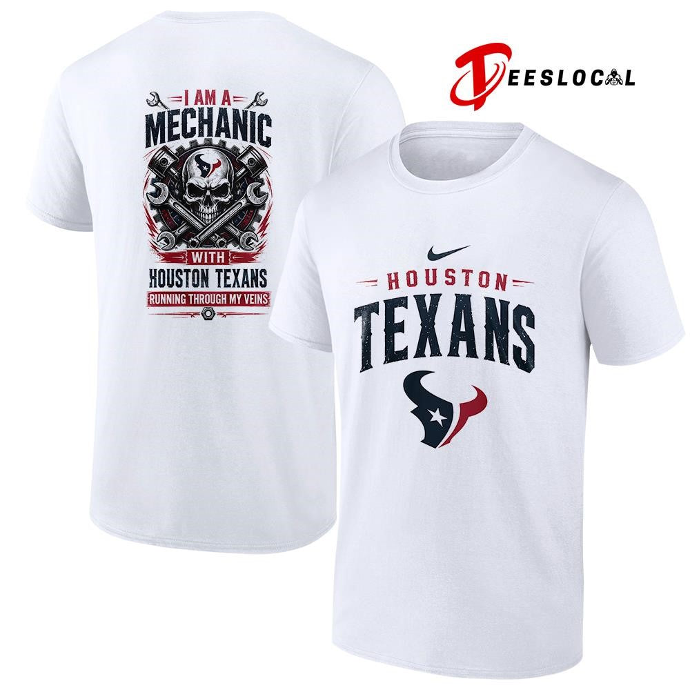 Houston Texans I am a mechanic running through my veins skeleton shirt Unisex