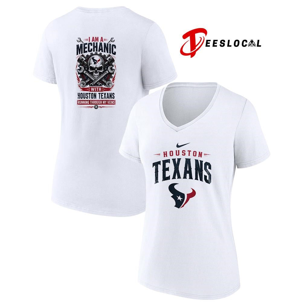 Houston Texans I am a mechanic running through my veins skeleton shirt Unisex