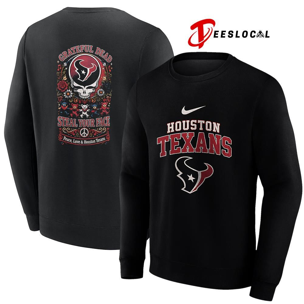 Houston Texans x Grateful Dead steal your face peace love logo shirt Unisex