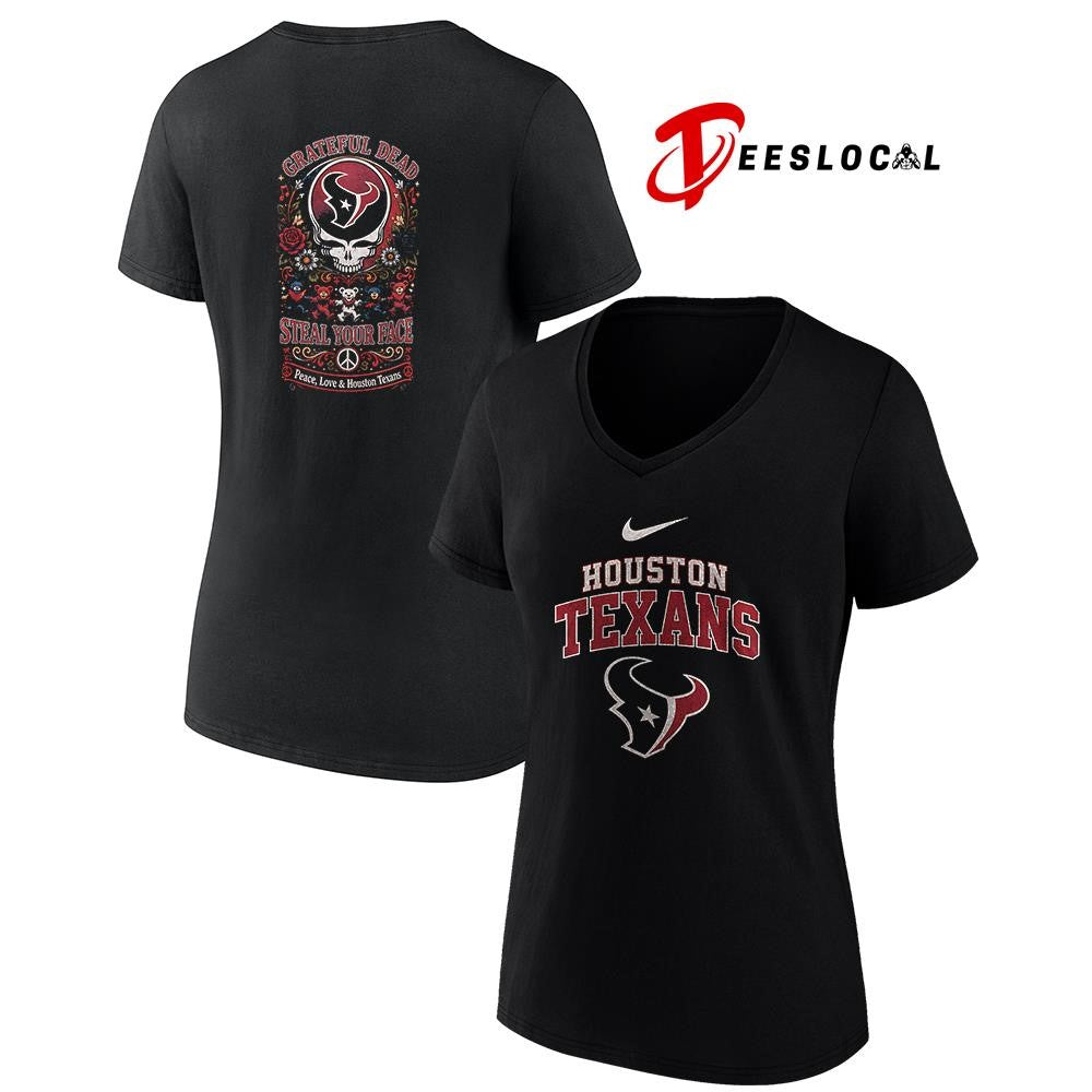 Houston Texans x Grateful Dead steal your face peace love logo shirt Unisex