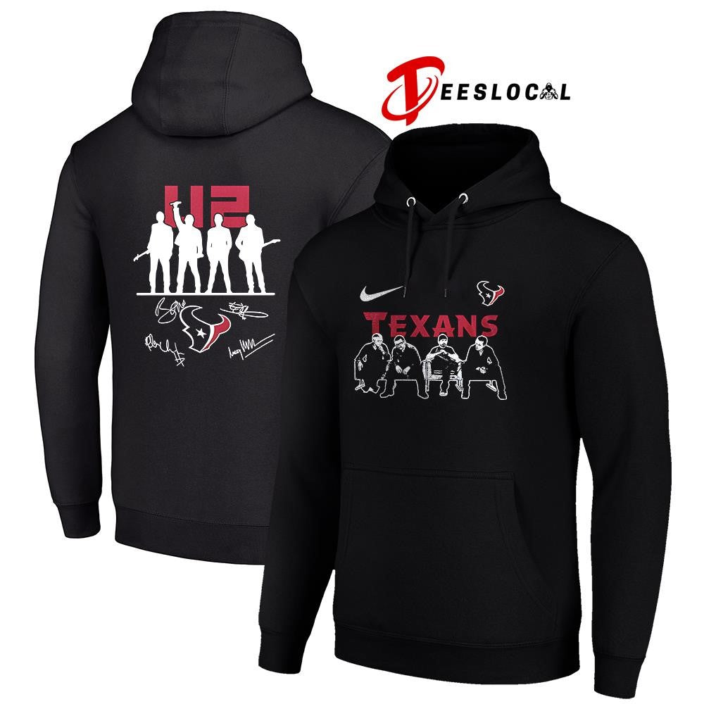Houston Texans x U2 band signature silhouette shirt Unisex