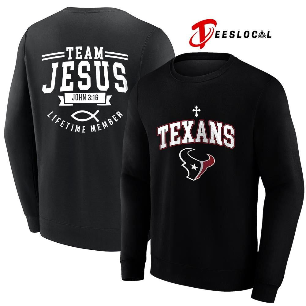Houston Texans x team Jesus lifetime member John 3 16 logo shirt Unisex