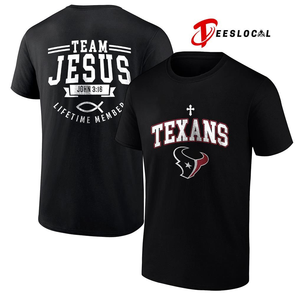 Houston Texans x team Jesus lifetime member John 3 16 logo shirt Unisex