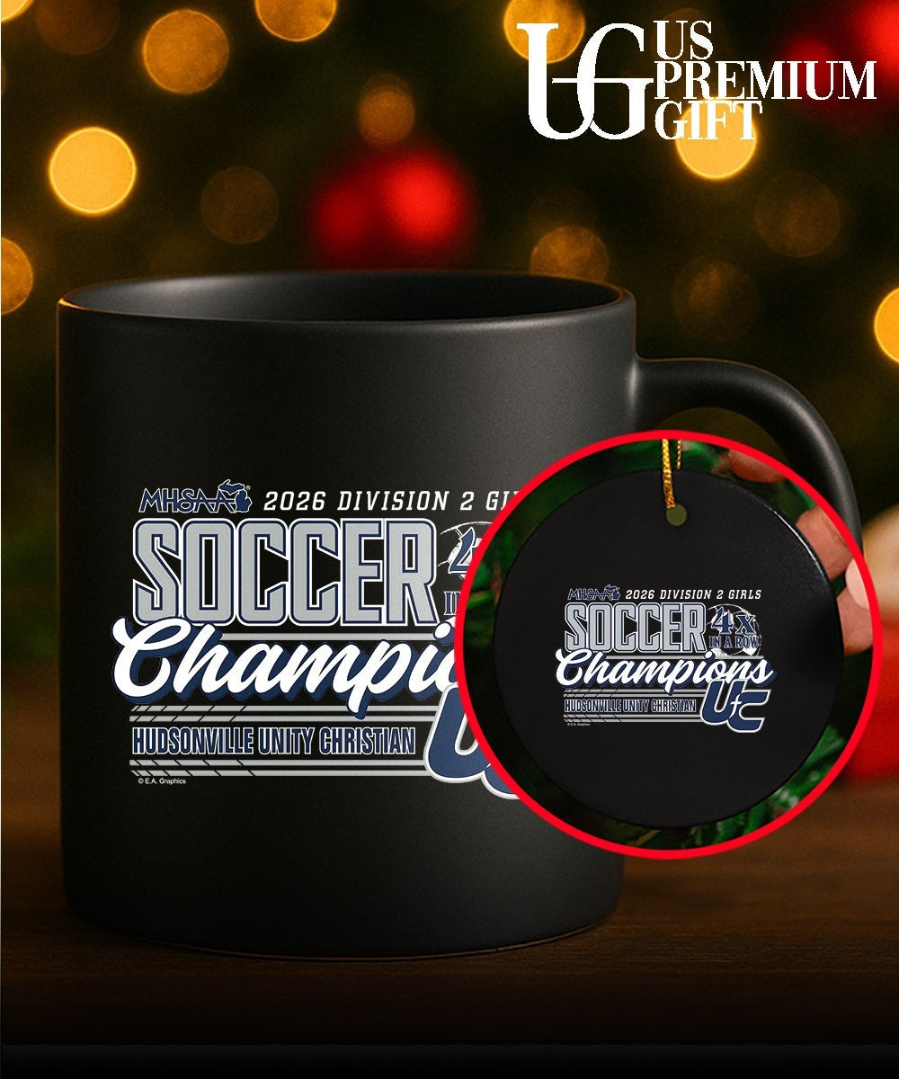Hudsonville Unity Christian MHSAA Girls Soccer D2 4x in a Row Champions 2026 shirt Unisex
