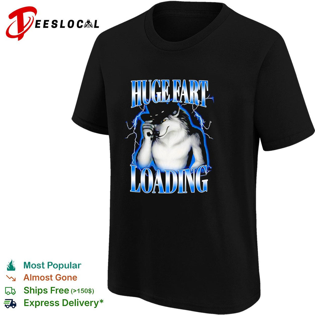 Huge Fart Loading Wolf Cowboy lightning shirt Unisex