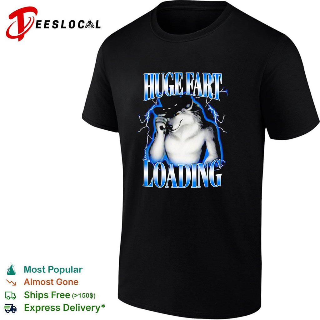 Huge Fart Loading Wolf Cowboy lightning shirt Unisex