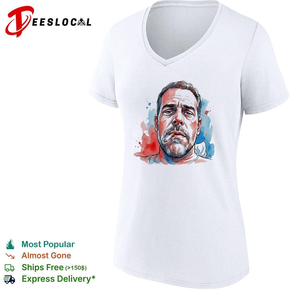 Hunter Biden Watercolor Portrait Politicalshirt Unisex