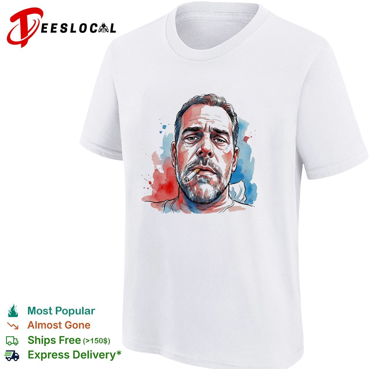 Hunter Biden Watercolor Portrait Politicalshirt Unisex