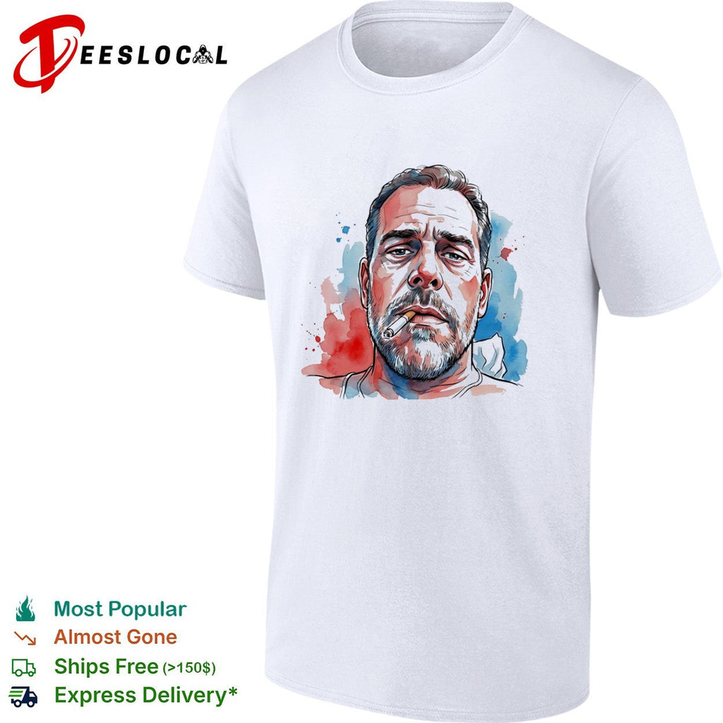 Hunter Biden Watercolor Portrait Politicalshirt Unisex