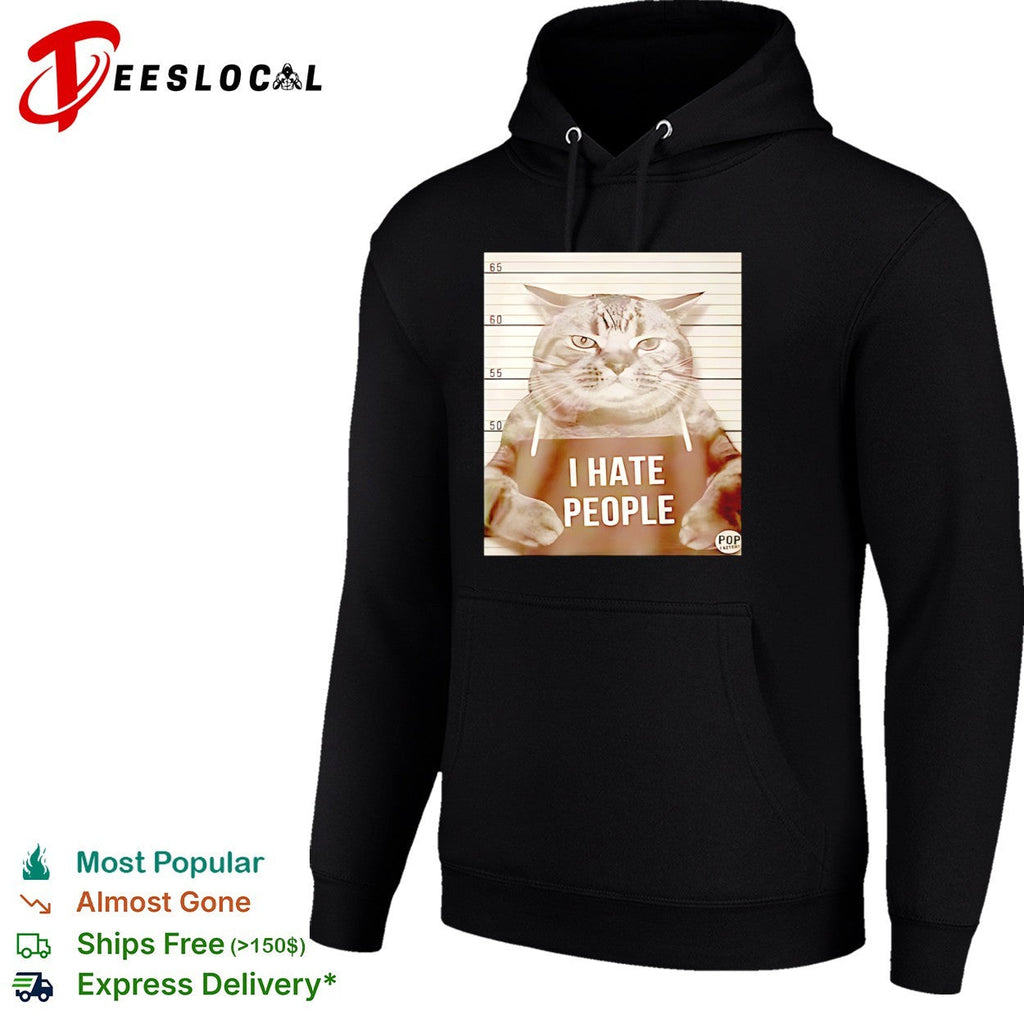 I Hate People Mugshot Grumpy cat Shirt Unisex