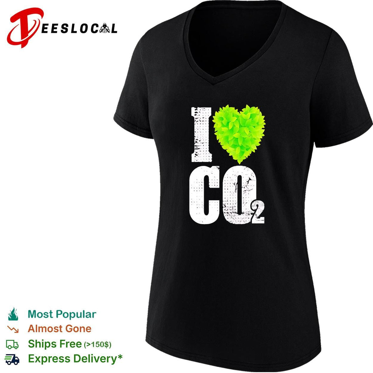 I Heart CO2 green heart by leaf shirt Unisex