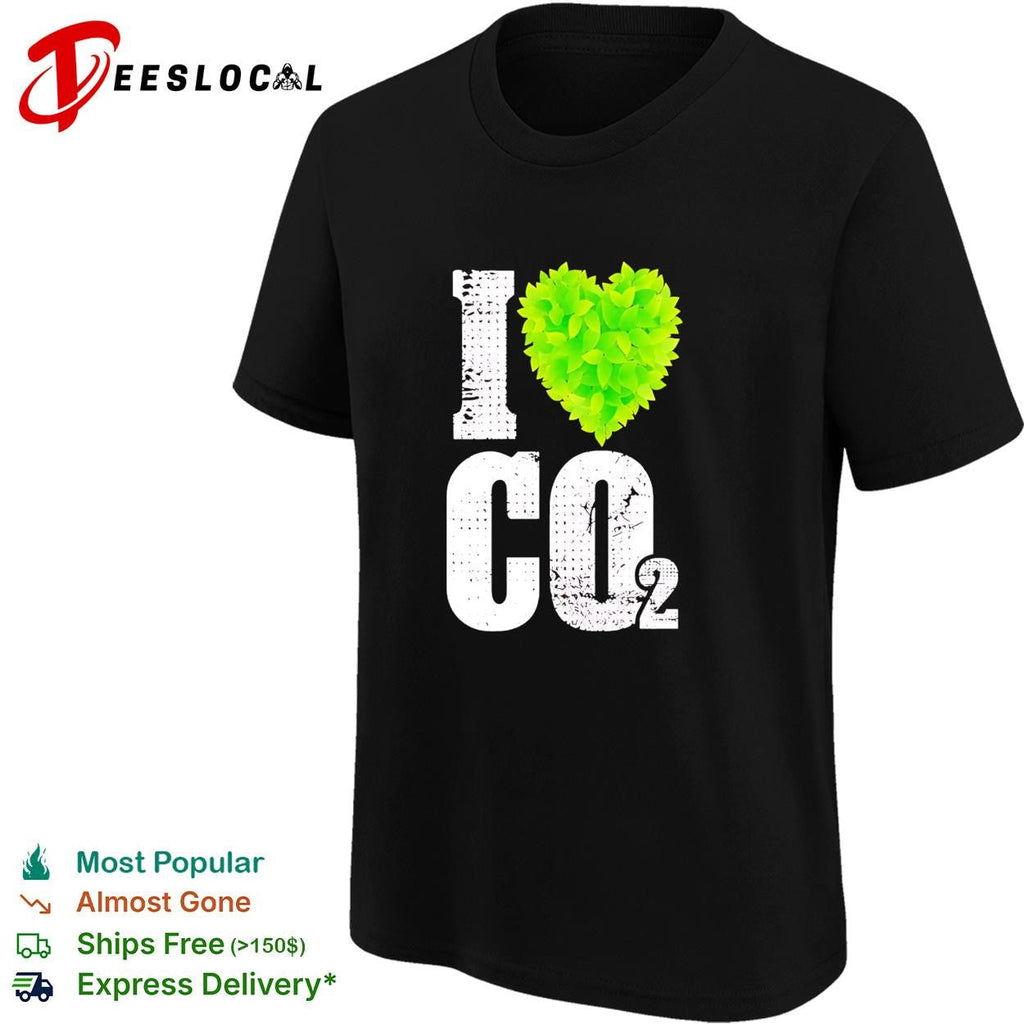 I Heart CO2 green heart by leaf shirt Unisex