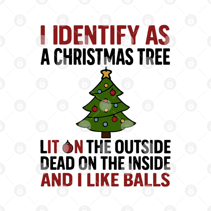 I Identify As A Christmas Tree Lit On The Outside T Shirt Unisex