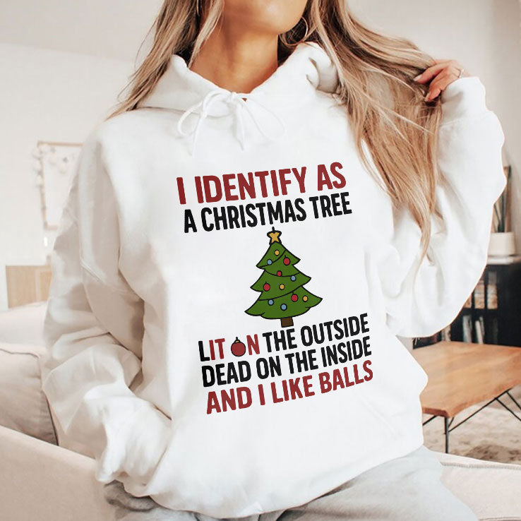 I Identify As A Christmas Tree Lit On The Outside T Shirt Unisex