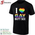 I Love Gay Butt Sex Rainbow Heart shirt Unisex
