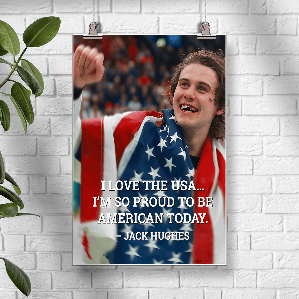 I Love The USA I’m So Proud To Be American Today Jack Hughes Poster Unisex