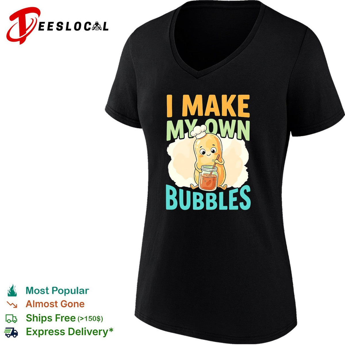 I Make My Own Bubbles Cute Potato Chef Culinary Food Kitchen Funny Joke Shirt Unisex