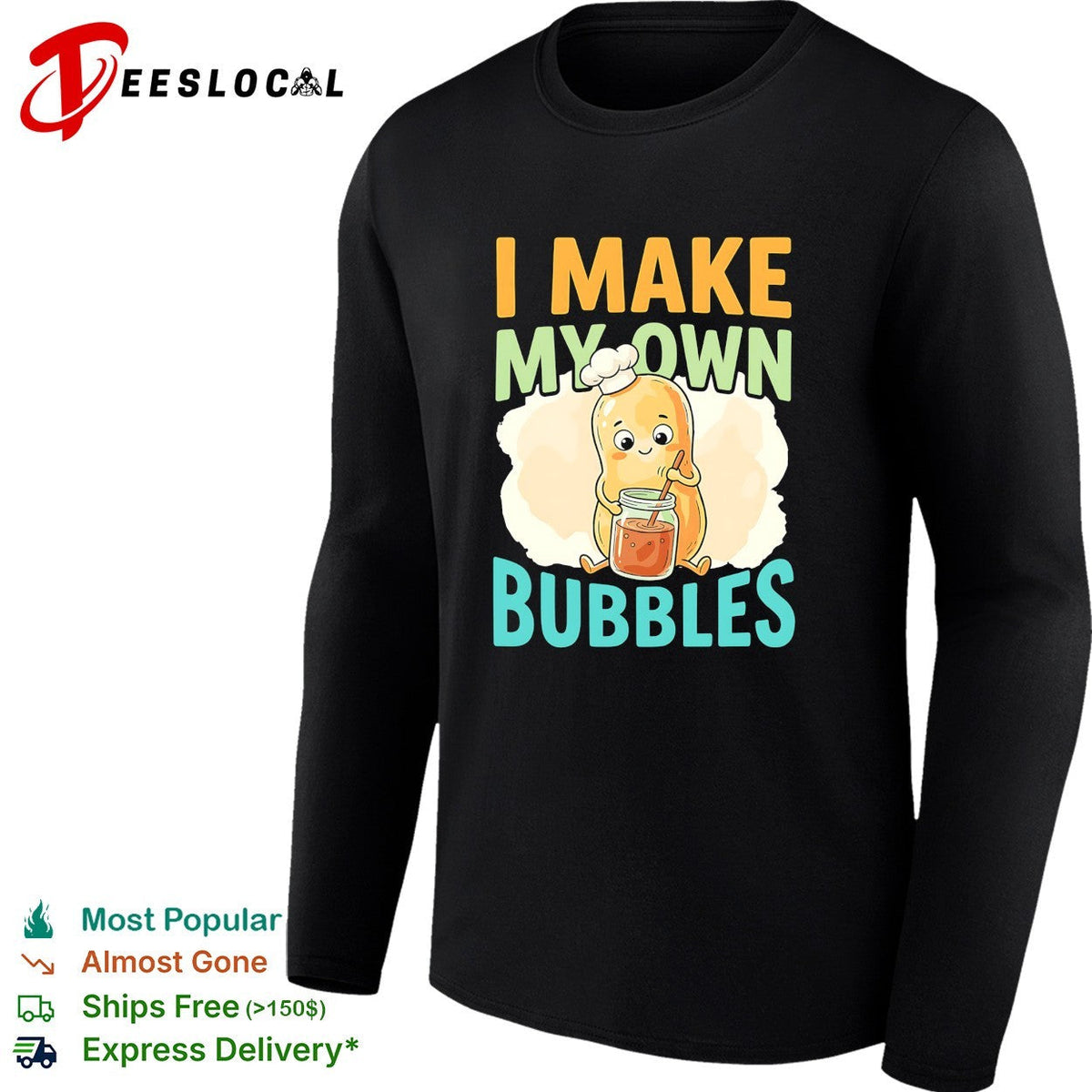 I Make My Own Bubbles Cute Potato Chef Culinary Food Kitchen Funny Joke Shirt Unisex
