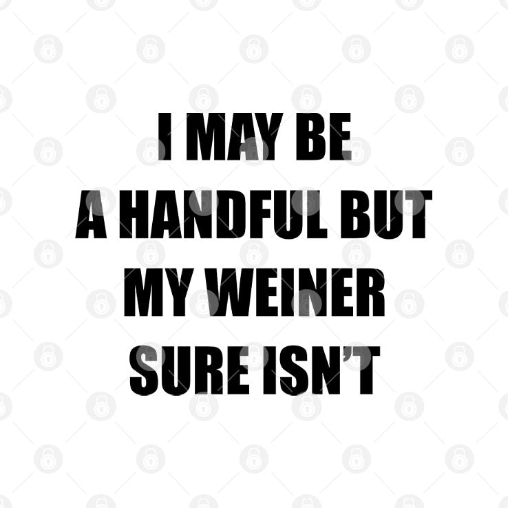 I May Be A Handful But My Weiner Sure Isn’t T Shirt Unisex