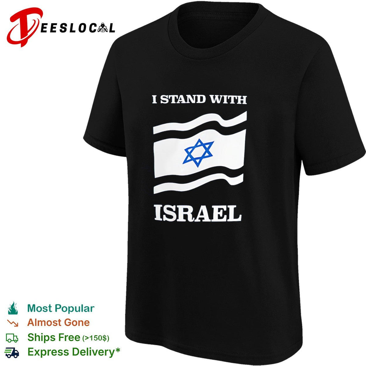 I Stand With Israel Waving Flag shirt Unisex