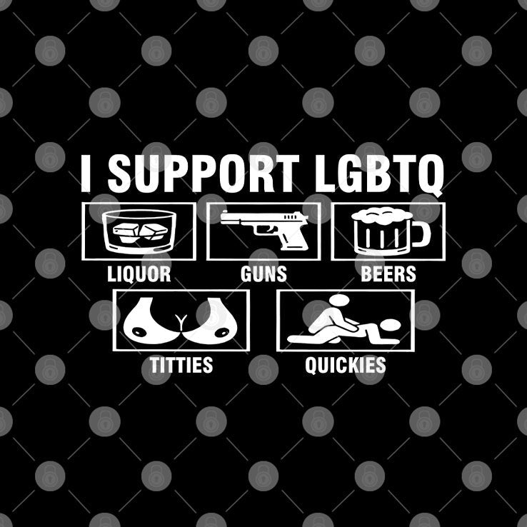 I Support LGBTQ Liquor Guns Beers Titties Quickies Shirt Unisex