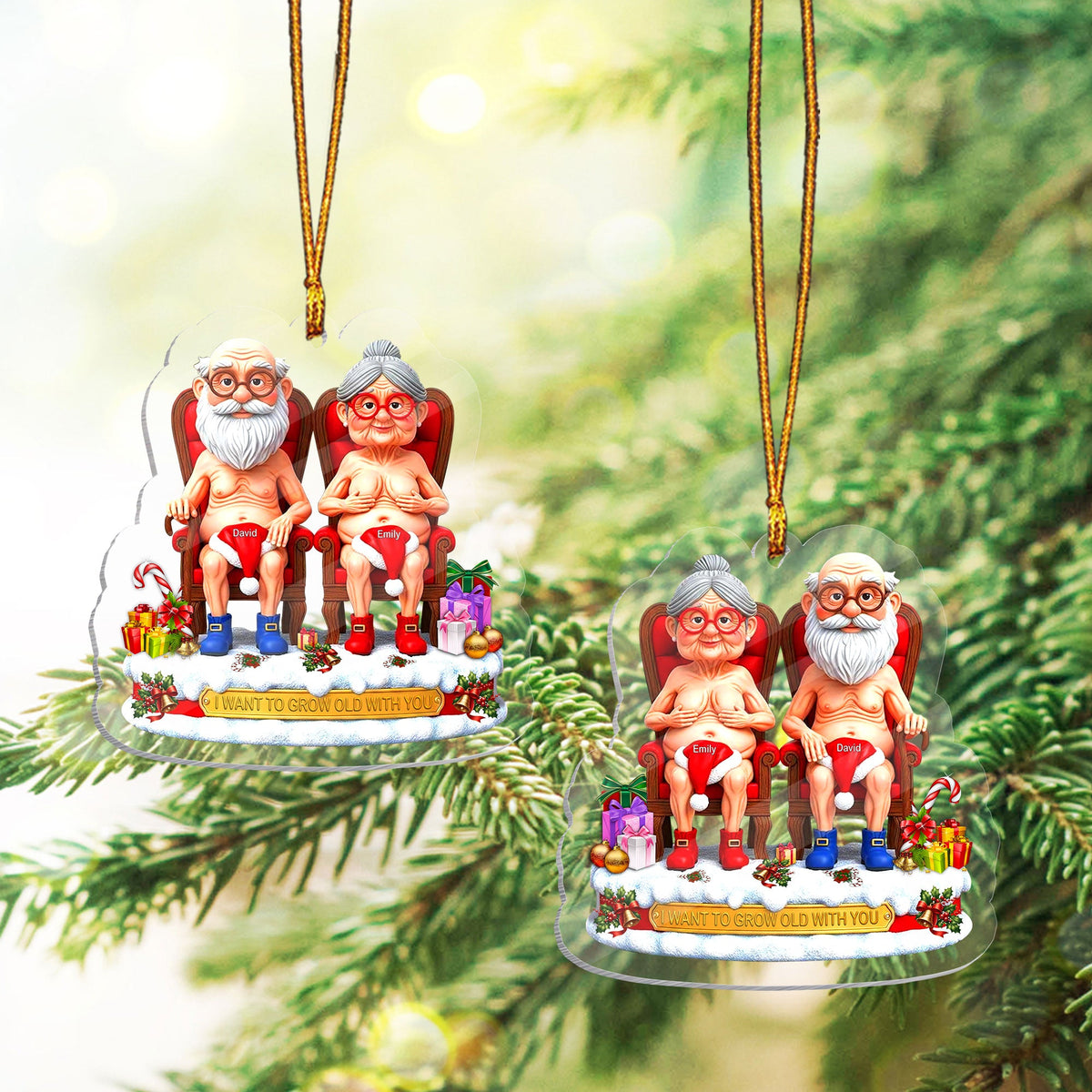 I Want To Grow Old With You Personalized Couple Ornament Unisex