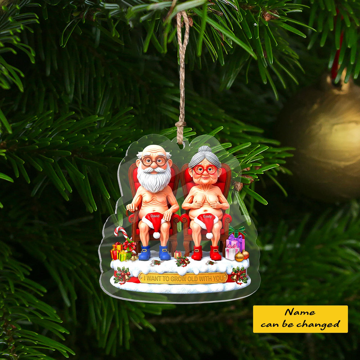 I Want To Grow Old With You Personalized Couple Ornament Unisex