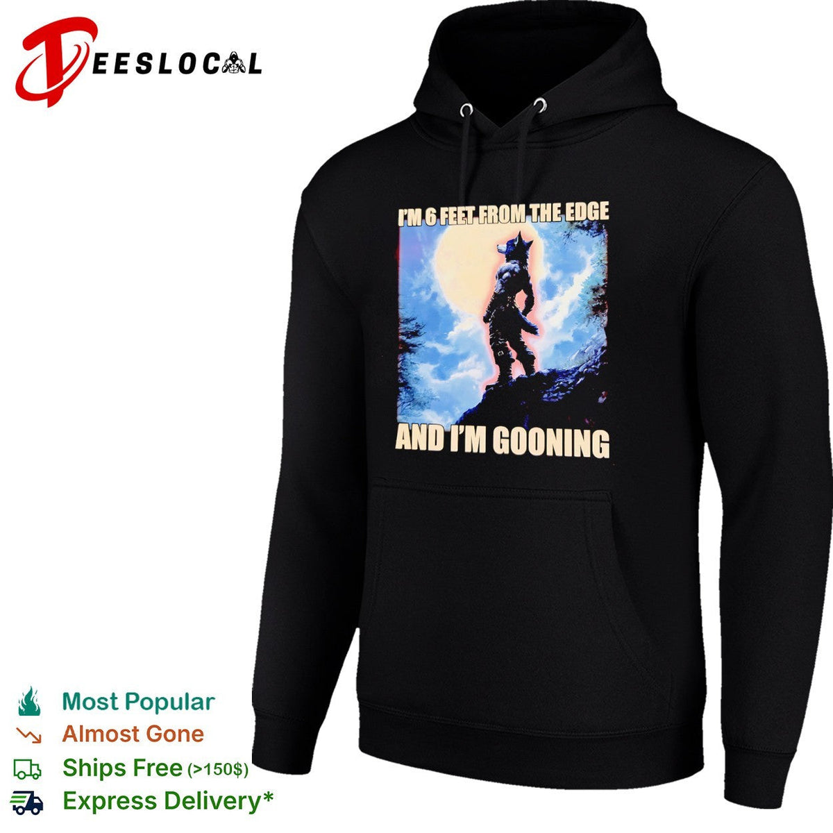 I am 6 feet from the edge and im gooning wolf shirt Unisex