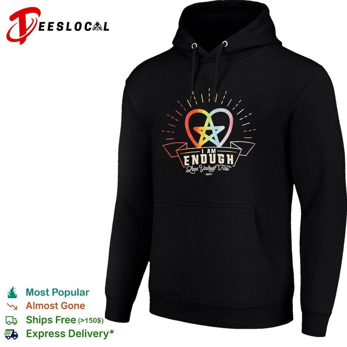 I am Enough Love Yourself First AKF Star Heart rainbow shirt Unisex
