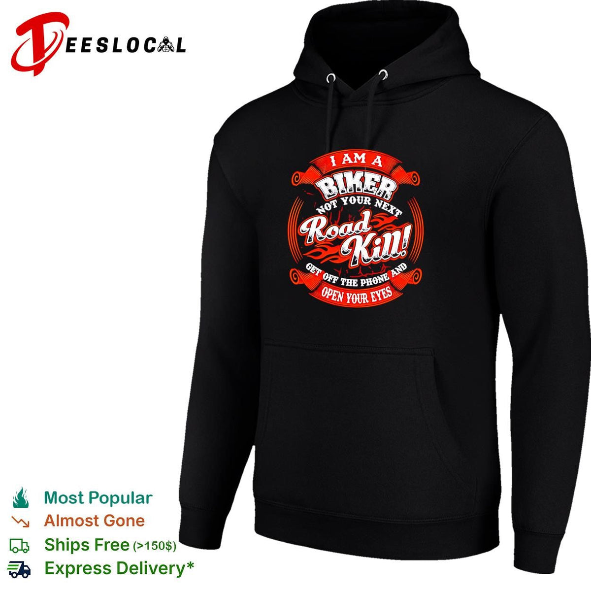 I am a biker not your next road kill get off the phone and open your eyes shirt Unisex