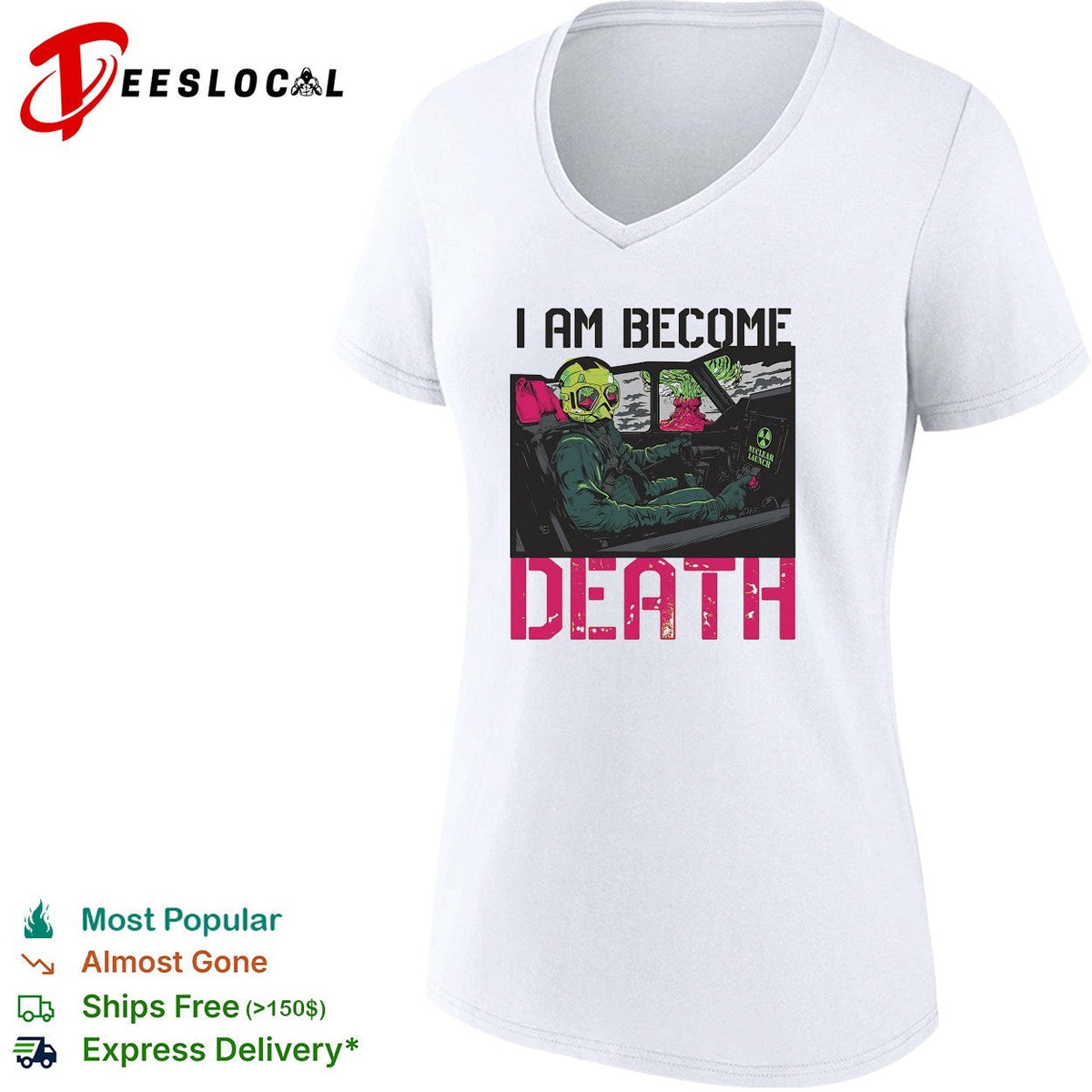 I am become death toxic gas mask driver behind the wheel neon colors graphic shirt Unisex