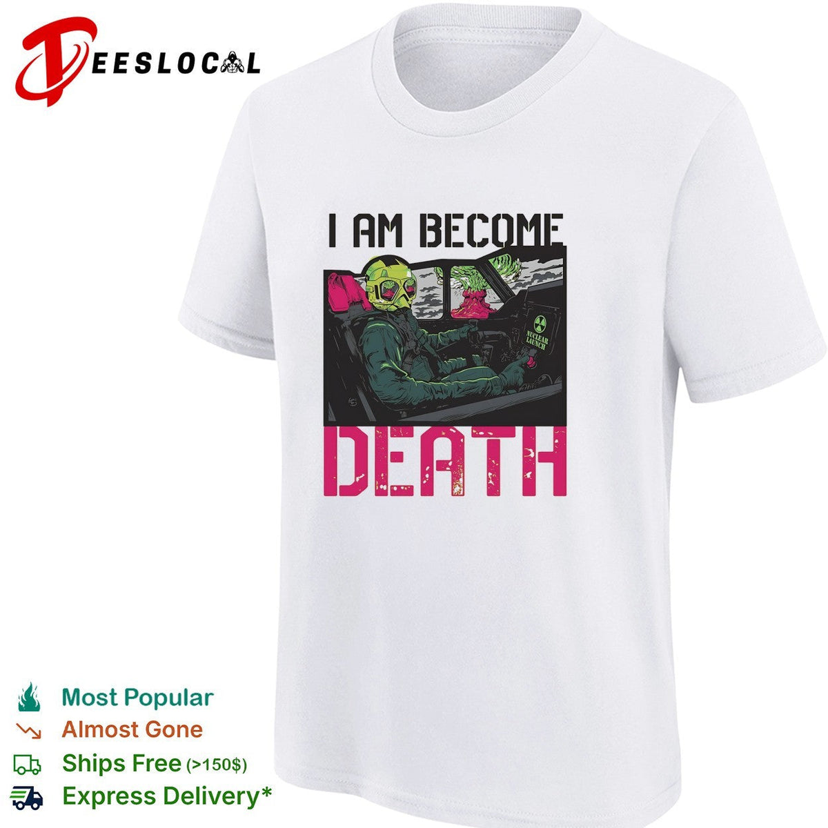 I am become death toxic gas mask driver behind the wheel neon colors graphic shirt Unisex