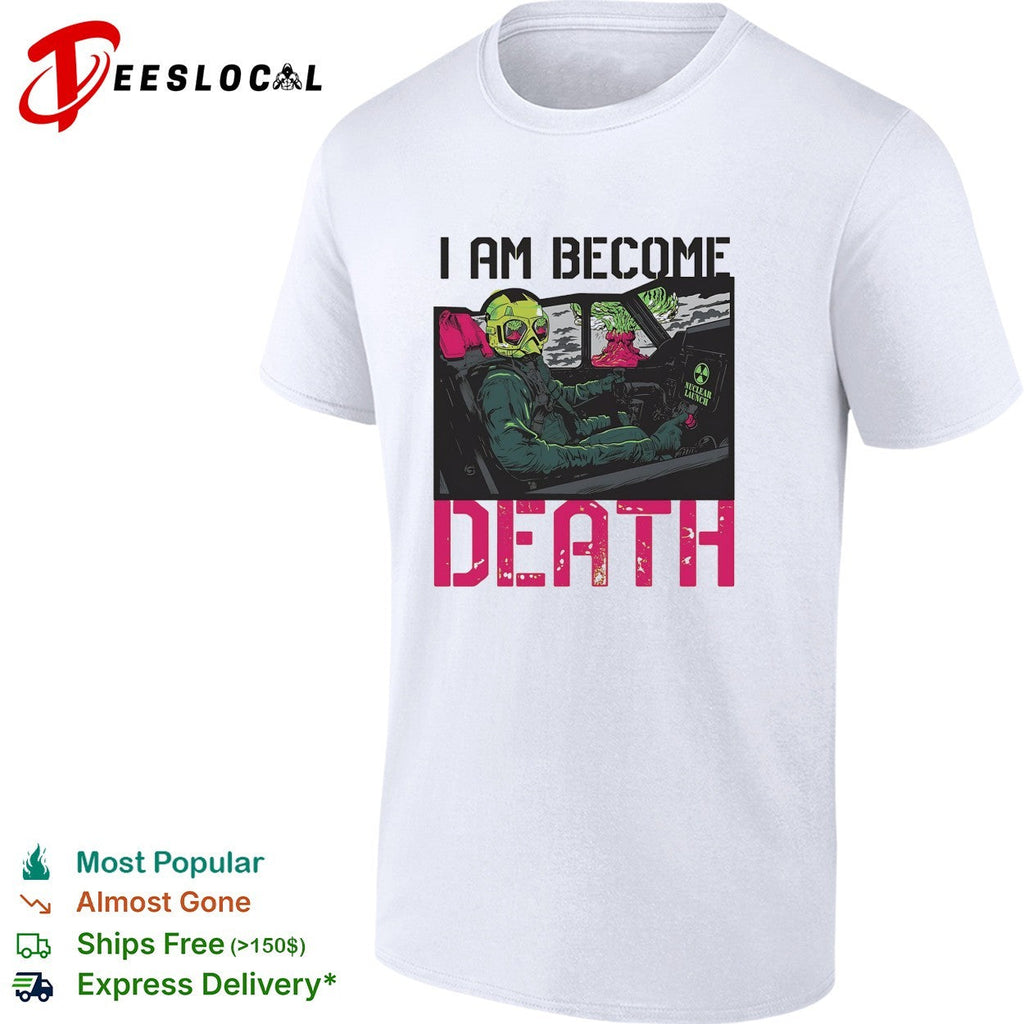 I am become death toxic gas mask driver behind the wheel neon colors graphic shirt Unisex