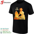 I am fine retro domestic housewife kitchen humor cooking fire shirt Unisex