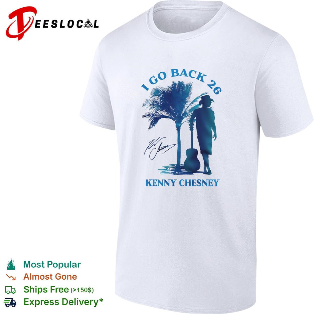 I go back beach silhouette guitar palm trees poster shirt Unisex