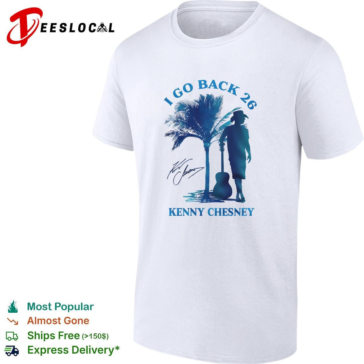 I go back beach silhouette guitar palm trees poster shirt Unisex
