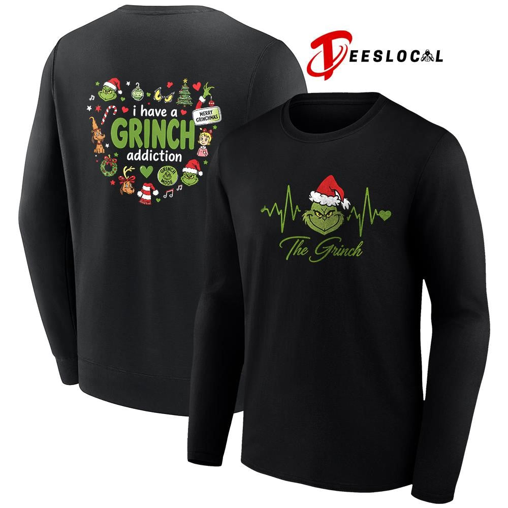 I have a Grinch addiction heartbeat signs shirt Unisex