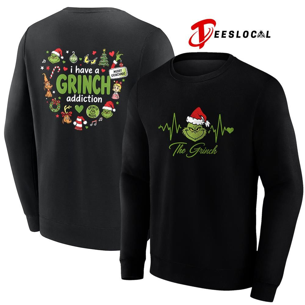 I have a Grinch addiction heartbeat signs shirt Unisex