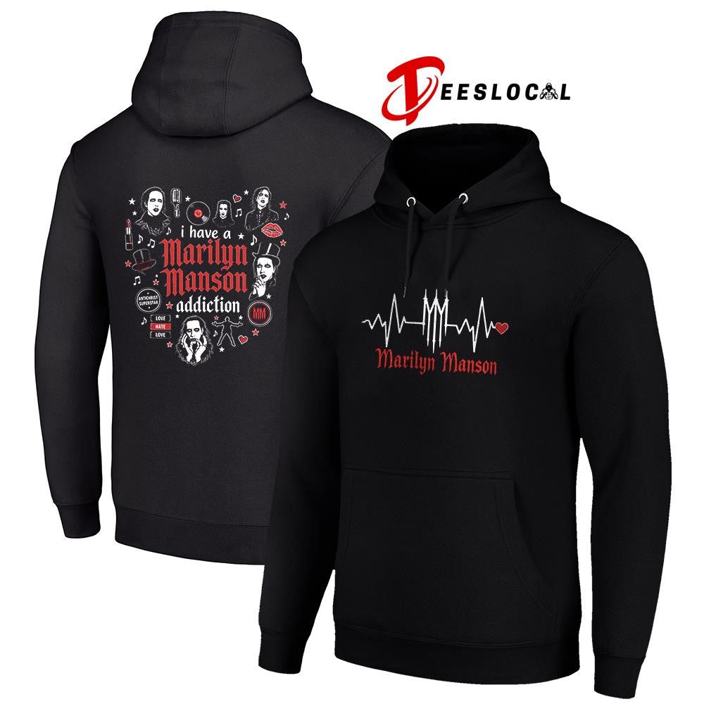 I have a Marilyn Manson addiction heartbeat signs shirt Unisex